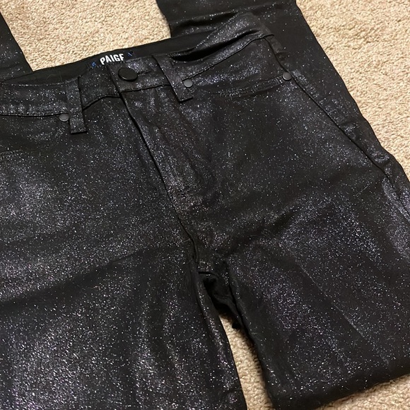 PAIGE Hoxton Ultra Skinny Night Violet Shimmer Glitter Denim - Picture 10 of 16